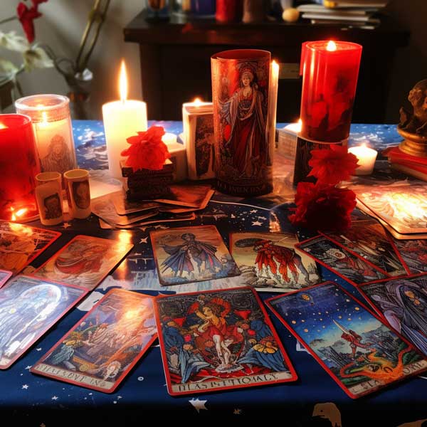 carte tarocchi e candele