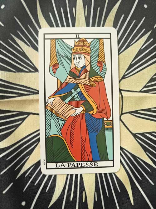 carta dei tarocchi Marsiglia la papessa